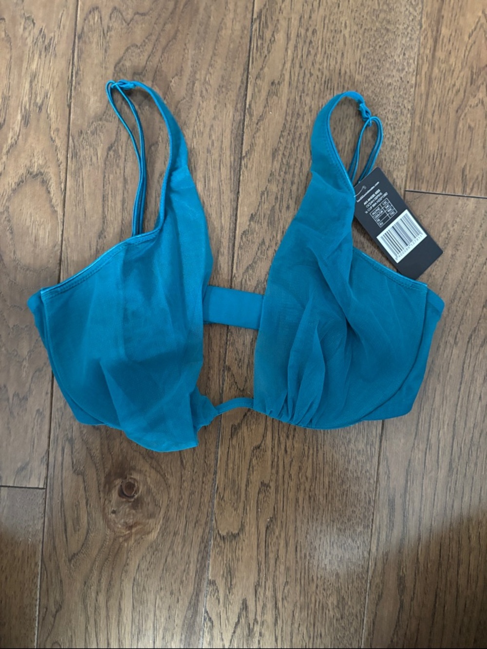 Heidi Klum Intimates Teal Sheer Triangle Bralette